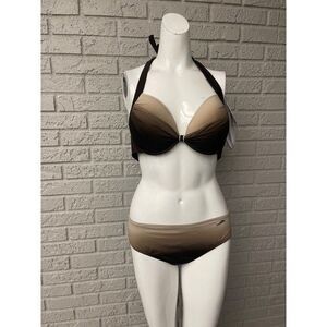 NWT Merry Style Barbados Brown Ombré Two Piece Swimsuit / Bikini Size XXL